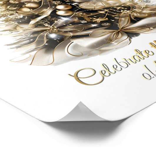 エレガントクリスマスツリーポスター ポスター (角)