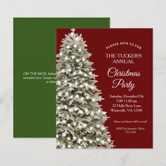 エレガントクリスマスツリーレッドグリーンクリスマスパーティー (正面/裏面)