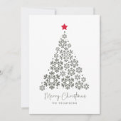 エレガントクリスマスツリーレッドスター シーズンカード (正面)