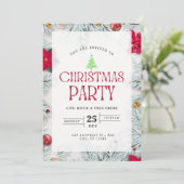 エレガントクリスマスツリーレッド&ホワイトパーティーI 招待状 (スタンド正面)