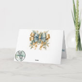 エレガントクリスマスツリー付きブルーサンタデザイン カード (裏面)