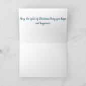 エレガントクリスマスツリー付きブルーサンタデザイン カード (内部)