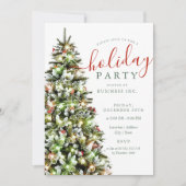 エレガントクリスマスツリー企業のホリデーパーティー 招待状 (正面)