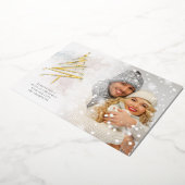 エレガントクリスマスツリー写真の水の色実在 箔シーズンカード (回転した状態)