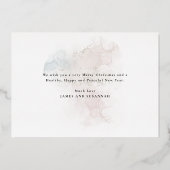 エレガントクリスマスツリー写真の水の色実在 箔シーズンカード (裏面)