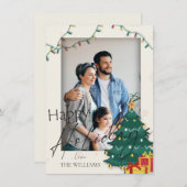 エレガントクリスマスツリー写真ハッピーホリデーズポスト (正面/裏面)