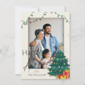 エレガントクリスマスツリー写真ハッピーホリデーズポスト (正面)