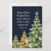 エレガントクリスマスツリー写真バーシキュールネイビーブルー シーズンカード (正面)