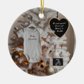 エレガントクリスマスツリー妊娠の発表 セラミックオーナメント (正面)