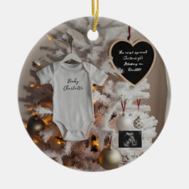 エレガントクリスマスツリー妊娠の発表 セラミックオーナメント