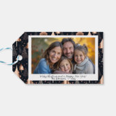 エレガントクリスマスツリー家族の写真 ギフトタグ (裏面横)