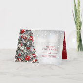 エレガントクリスマスツリー折り畳み写真 カード (正面)