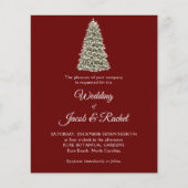 エレガントクリスマスツリー赤の予算の結婚式の招待 (正面)