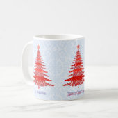エレガントクリスマスツリー赤パーソナライズされた緑 コーヒーマグカップ (正面左)