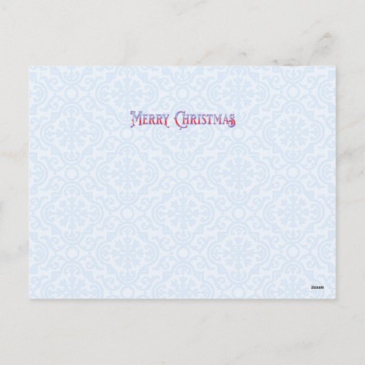エレガントクリスマスツリー赤パーソナライズされた青 シーズンポストカード (裏面)