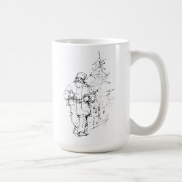 エレガントクリスマスツリー近くの贈り物とサンタクロース コーヒーマグカップ