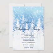 エレガントクリスマスツリー雪クリスマスパーティー 招待状 (正面)