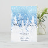 エレガントクリスマスツリー雪クリスマスパーティー 招待状 (スタンド正面)