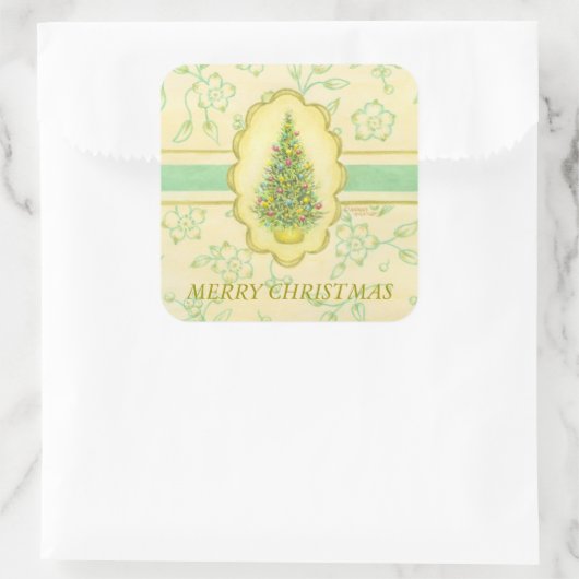エレガントクリスマスツリー スクエアシール (バッグ)