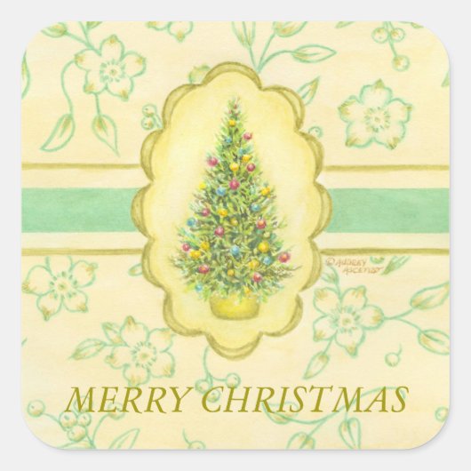 エレガントクリスマスツリー スクエアシール (正面)