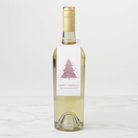 エレガントクリスマスツリー |ダスティメイブピンクカスタム色 ボトルネックタグ (ボトル)