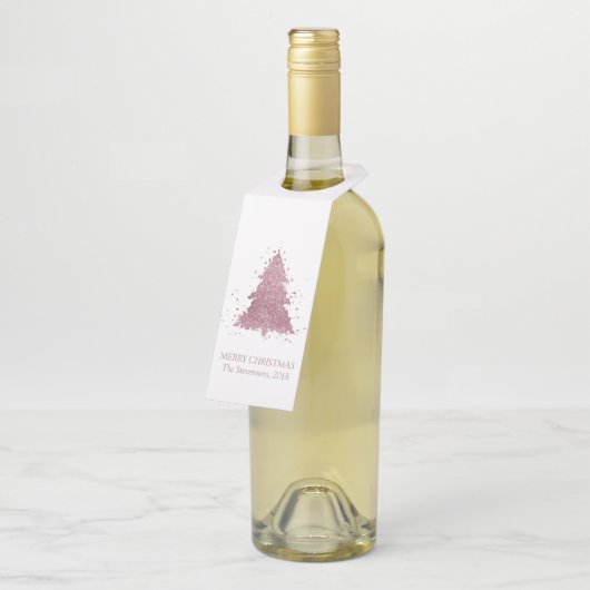 エレガントクリスマスツリー |ダスティメイブピンクカスタム色 ボトルネックタグ (アングル)