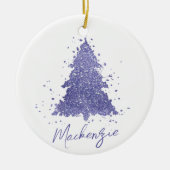エレガントクリスマスツリー |パープ魅力的ルカスタム セラミックオーナメント (正面)