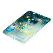 エレガントクリスマスツリー，ボール，星の休日 マグネット (左側)