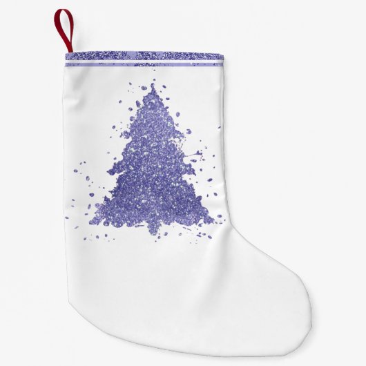 エレガントクリスマスツリー |ラベ魅力的ンダーパープル スモールクリスマスストッキング (正面)
