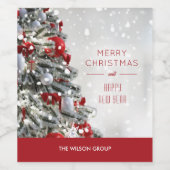 エレガントクリスマスツリー ワインラベル (シングルラベル)