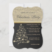エレガントクリスマスツリー、会社のクリスマスパーティー 招待状 (正面)