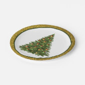 エレガントクリスマスツリー/金ゴールドグリッター紙プレート ペーパープレート (アングル)