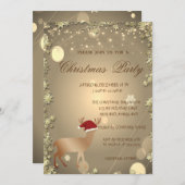 エレガントクリスマスディアサンタハット、クリスマスパーティー 招待状 (正面/裏面)