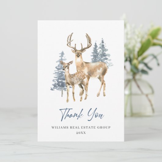 エレガントクリスマスディアパインツリーホ企業のリデイ サンキューカード (スタンド正面)