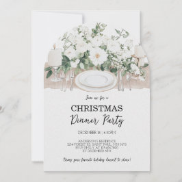 エレガントクリスマスディナーパーティの招待状 招待状