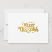 エレガントクリスマスディナーパーティー金ゴールド&ポインセチア 招待状 (裏面)