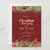 エレガントクリスマスディナーパーティー 招待状 (正面)
