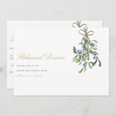 エレガントクリスマスデコーリハーサルディナーカード サンキューカード (正面/裏面)