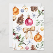 エレガントクリスマスデコール婚約招待状 招待状 (裏面)