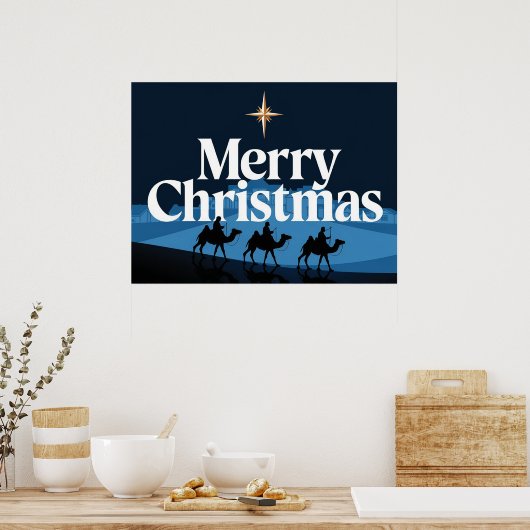 エレガントクリスマスデザイン – ベツレヘムの星 ポスター (キッチン)