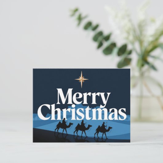エレガントクリスマスデザイン – ベツレヘムの星 ポストカード (スタンド正面)