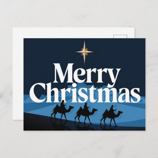 エレガントクリスマスデザイン – ベツレヘムの星 ポストカード (正面/裏面)