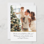 エレガントクリスマストナカイ写真梅金ゴールドフラット カード (裏面)