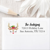 エレガントクリスマストナカイ差出人住所ラベル ラベル (インサイチュ)