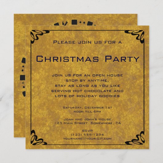 エレガントクリスマストナディアホリデーパーティー 招待状 (正面/裏面)