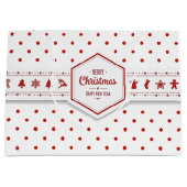 エレガントクリスマスドット抱き枕 ラージペーパーバッグ (正面)