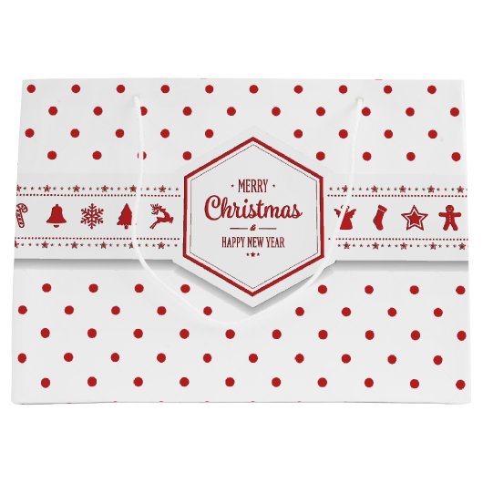 エレガントクリスマスドット抱き枕 ラージペーパーバッグ (正面)