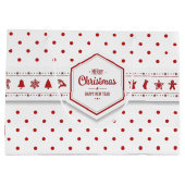 エレガントクリスマスドット抱き枕 ラージペーパーバッグ (裏面)