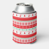エレガントクリスマスニット模様 |クーラーボックス 缶クーラー (缶裏面)