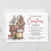 エレガントクリスマスハウスファミリーパーティー 招待状 (正面)